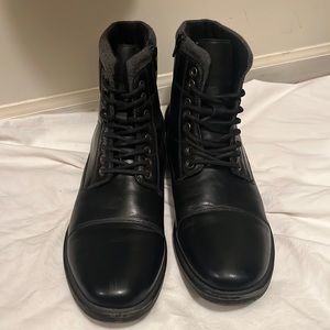 Black Lace-Up Combat Boots